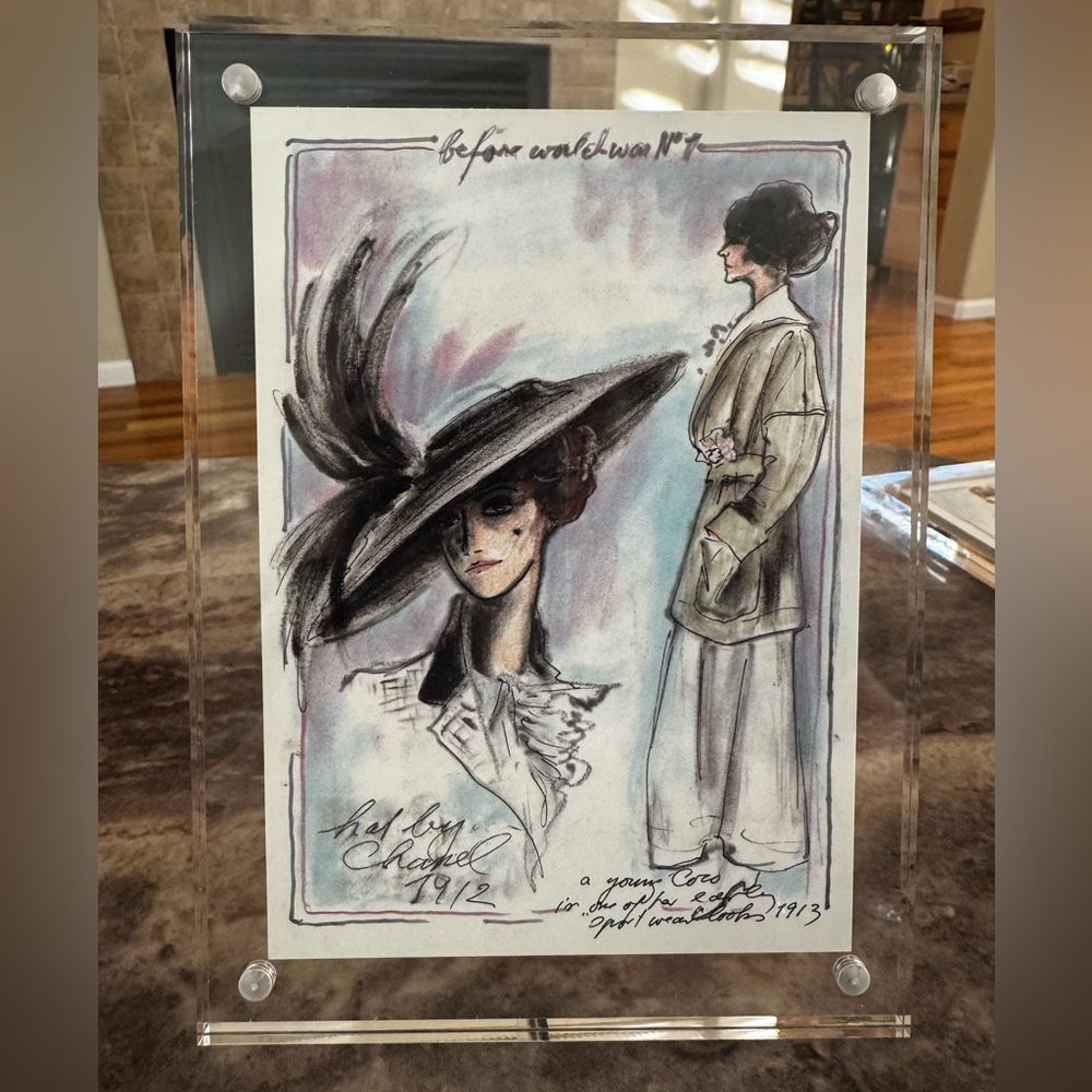 Chanel Framed Postcard Karl Lagerfeld Metropolitan Museum of Art 2005 Before WWI